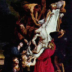 reproductie The descent from the cross van Peter Paul Rubens